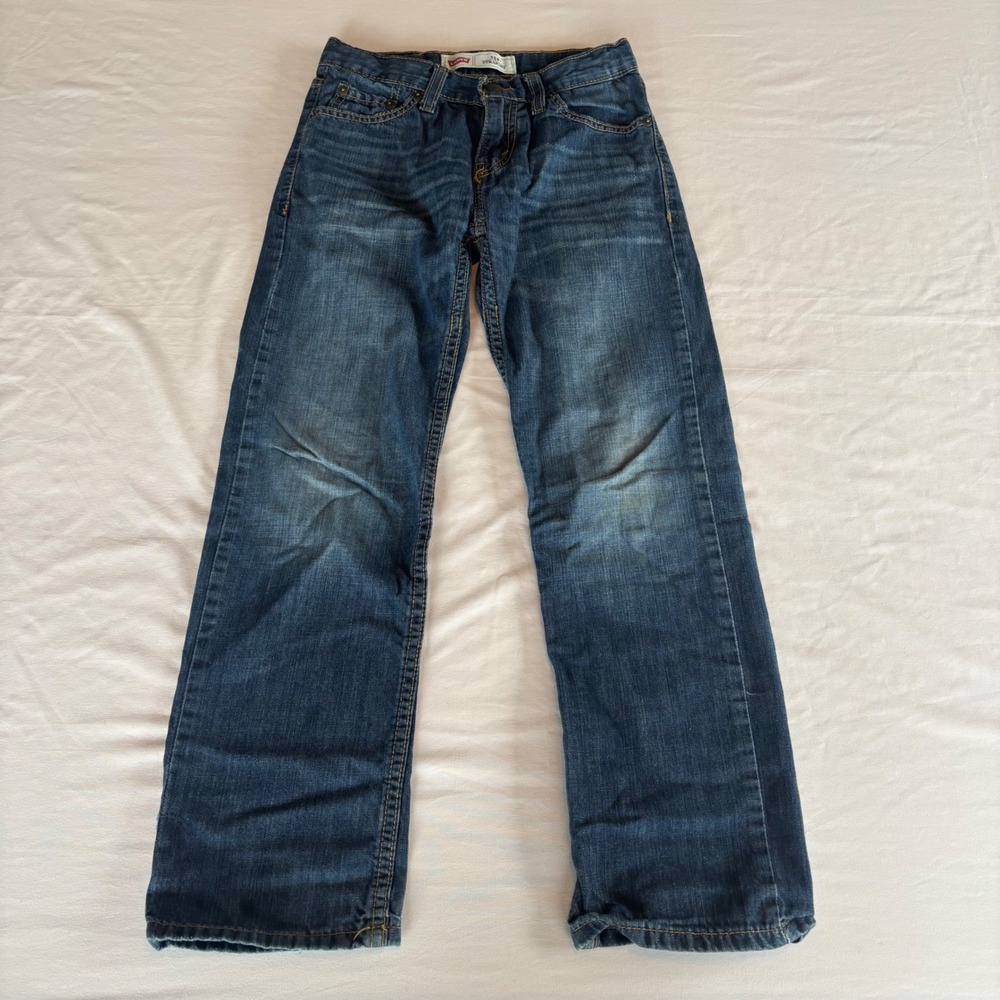 Levis 514 Straight Fit Kids Jeans Size 10‎ Reg Blue Denim Medium Wash 25x25